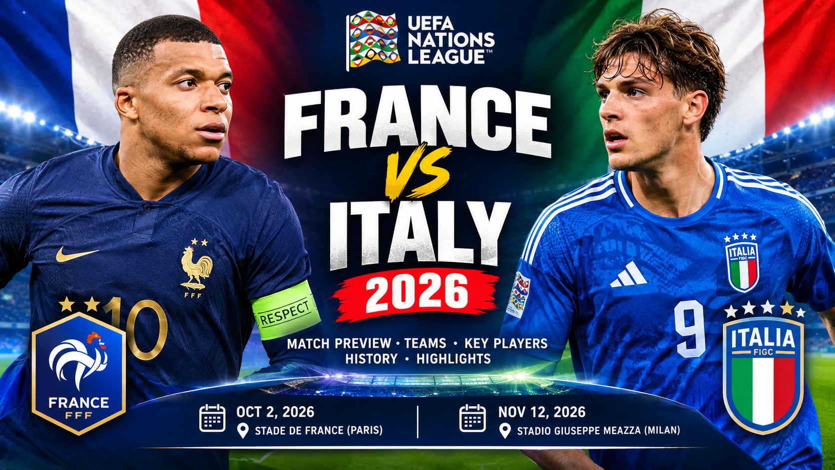 France vs Italy 2026